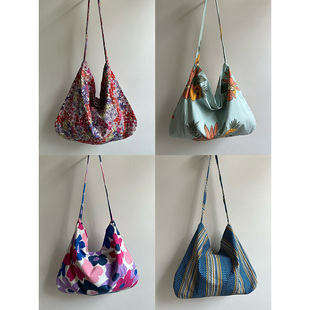 24年春夏上新单肩斜跨包手拎布袋大容量印花布包大容量托特包