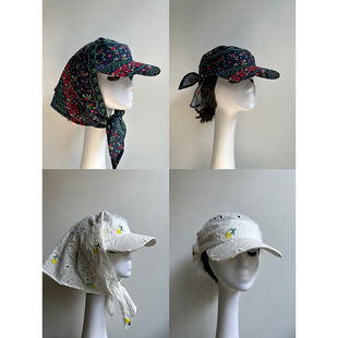 原创春夏嘻哈街舞绑带棒球帽男女鸭舌头巾帽潮时尚印花头巾帽