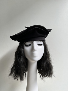 春夏透气时尚简约时尚立体有型区区欧阳同款博士帽贝雷女帽黑休闲