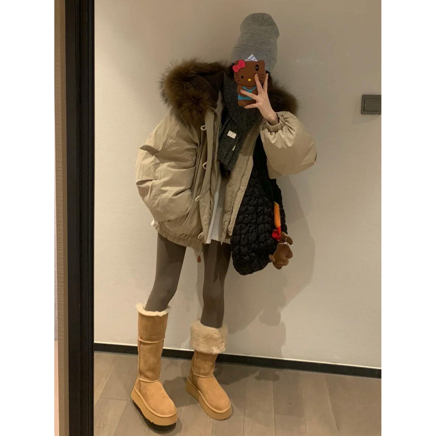 羽绒棉服女2025冬季新款加厚保暖美式宽松工装情侣外套棉衣派克服