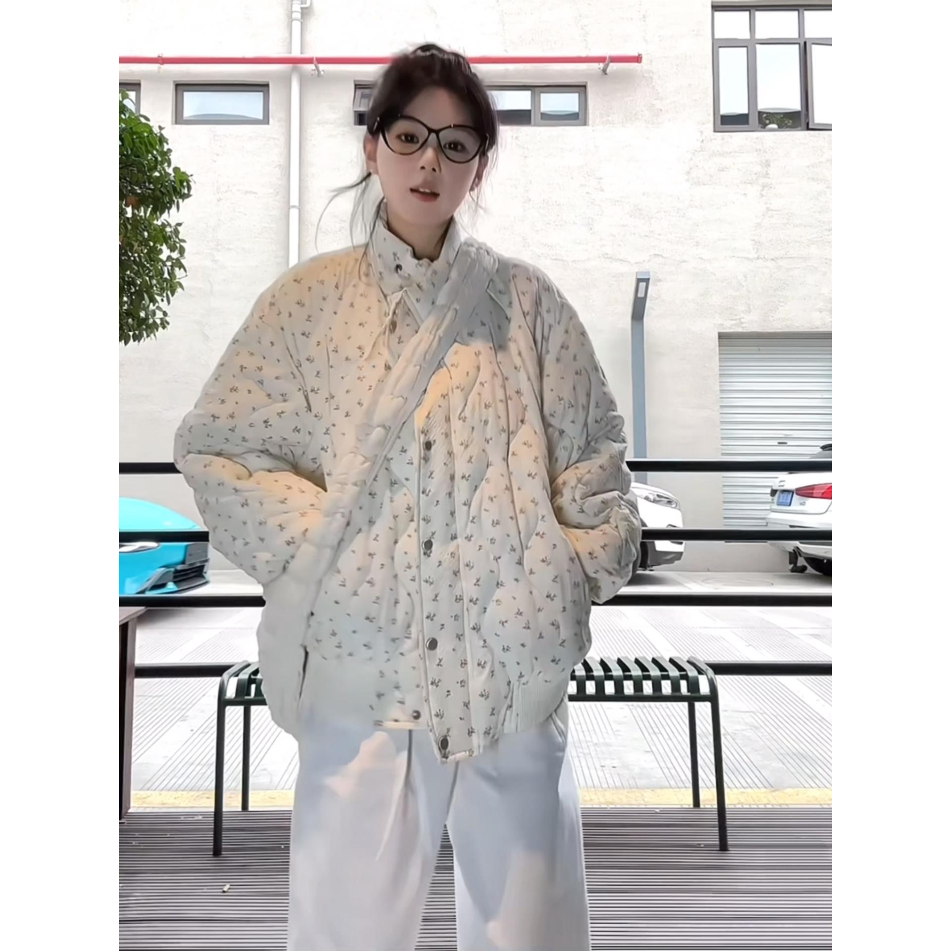 学院风棉袄2025新款厚款立领棉服