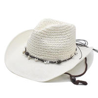 Bohemian cowboy Straw hats for men and women, summer western cowboy beach hats, sun protection straw hats thumbnail 3
