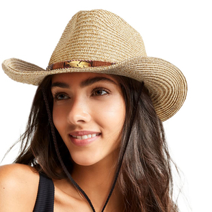 西部牛仔可调节草帽礼帽女户外海边沙滩帽防晒遮阳帽 Cowboy Hat