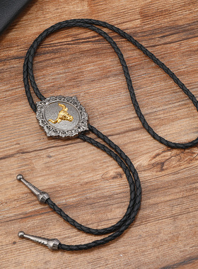 牛头马头衬衣领绳波洛领带