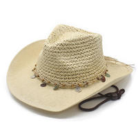 Bohemian cowboy Straw hats for men and women, summer western cowboy beach hats, sun protection straw hats thumbnail 5
