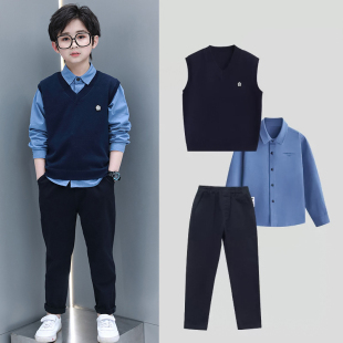 男童春秋款套装儿童男装帅气西装新款中大童礼服春装男孩洋气衣服