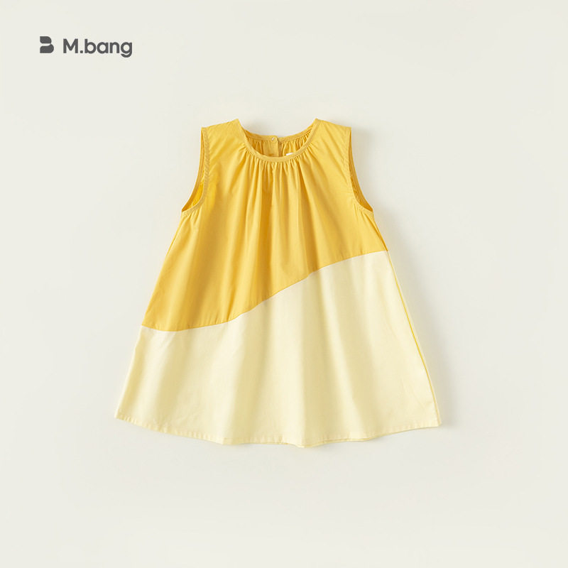 儿童连衣裙甜美女童2026拼色裙子无袖洋气公主裙中小童夏款童装潮