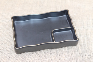 日式创意餐具陶瓷长方盘炸物盘色拉盘日本料理多用盘饺子分格盘