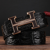 韩版 社会小伙皮带男简约平滑扣字母扣带钻百搭青年潮人年轻人腰带