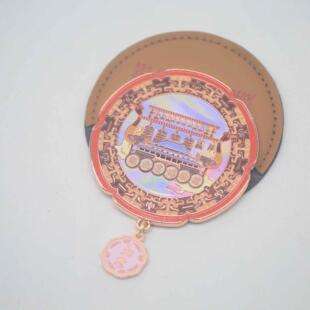 武汉纪念镜子曾侯乙编钟文创皮套装铜化妆镜便携随身文创旅游礼物