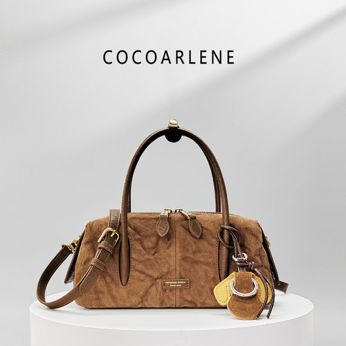 cocoarlene包包新款磨砂皮法棍包时尚百搭洋气手提斜挎包858260潮