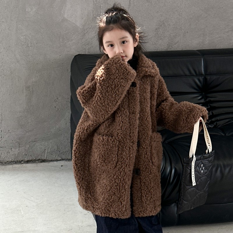 冬儿童皮草外套男女童真羊毛卷毛毛复合皮毛一体大衣宝宝洋气保暖