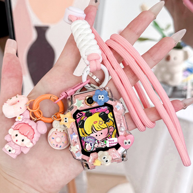 适用小天才W2307AC电话手表Z8A表带挂脖绳D3S项链Q2A保护壳Y8吊坠