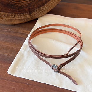 独特层次感~欧美简约仿皮皮绳多层重叠项圈颈链复古美拉德棕配饰