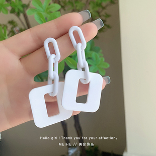 夸张大耳环时髦街拍夏天网红耳饰爆款 几何亚克力大气欧美时尚 个性