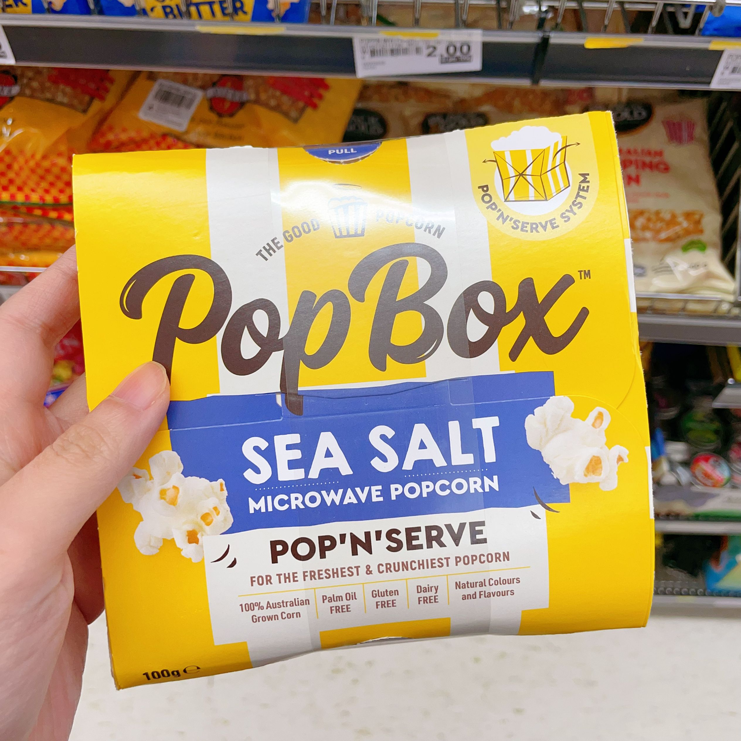 澳洲代购直邮Pop Box Mirowave Popcorn微波炉电影院爆米花 100g
