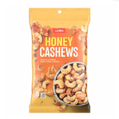 澳洲代购直邮coles超市自营蜂蜜腰果咸味花生混合坚果 200g