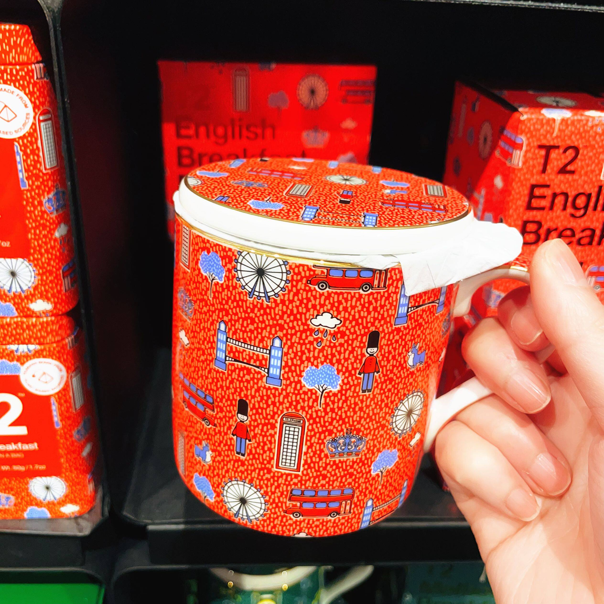 T2 澳洲代购直邮 经典早茶系列 马克杯 附不锈钢滤茶器 带杯盖