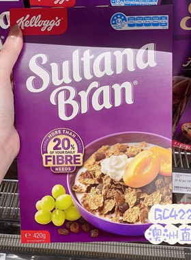 澳洲代购直邮Kelloggs家乐氏Sultana Bran葡萄干燕麦麸皮麦片420g
