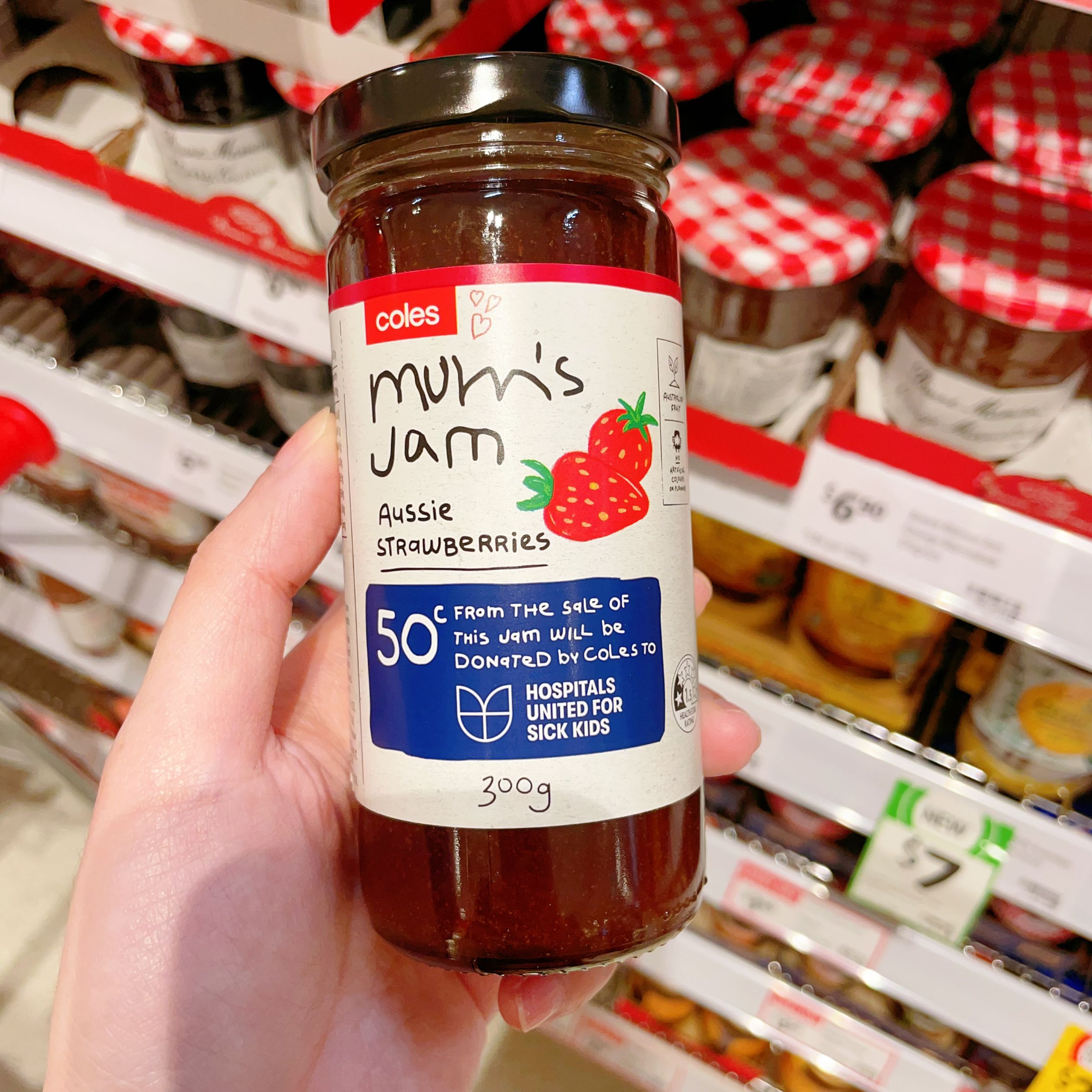澳洲代购直邮 Coles Mums 超市自营妈妈草莓树莓果酱 300g