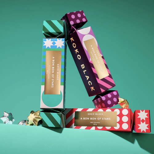 澳洲直邮 koko black 圣诞限定 星星巧牛奶巧黑巧Bon Bon礼盒200g