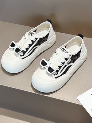 厚底丑萌大头小白鞋网面透气板鞋