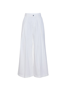 TRACYCHU白色休闲薄爽夏日九分休闲裤千金清冷感百搭舒适款恋夏风