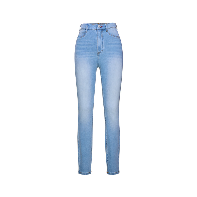 TRACYCHU天蓝色高弹紧身打底型超柔牛仔裤百搭舒适休闲款冬季新款