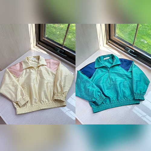 蚕丝休闲舒适凉爽拼色夹克