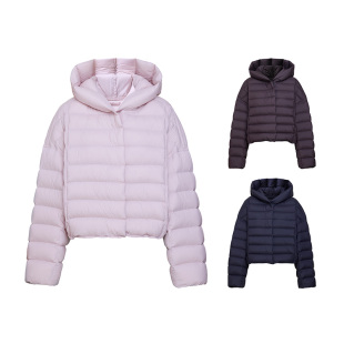 棕色连帽短款 TRACY 黑 纯净无梗95大朵鹅绒香芋粉 鹅绒服 CHU