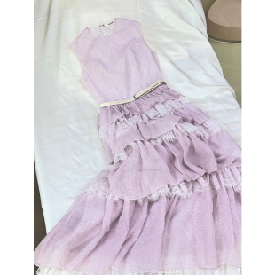 TRACY CHU千年历史日本小千谷缩樱花粉仙女连衣裙