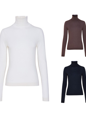 TRACY CHU  LP 原绒cashmere80支精纺超细山羊绒超显瘦高领羊绒衫