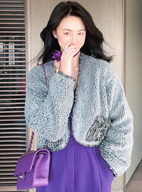 TRACY CHU 灰色减龄青春短外套