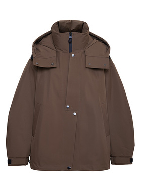 TRACYCHU新品帅气中性咸菜绿色挺阔款休闲连帽保暖百搭鹅绒羽绒服