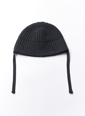 TRACYCHU黑色混羊绒娃娃小辫帽针织时尚百搭可爱搭配神器冬季新款
