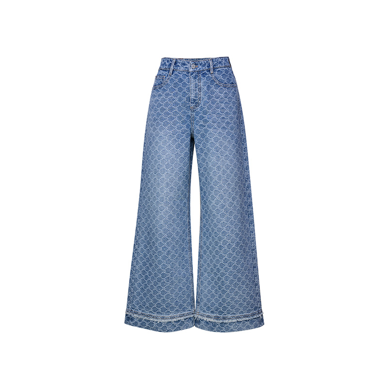 经典蓝重工LOGO牛仔裤