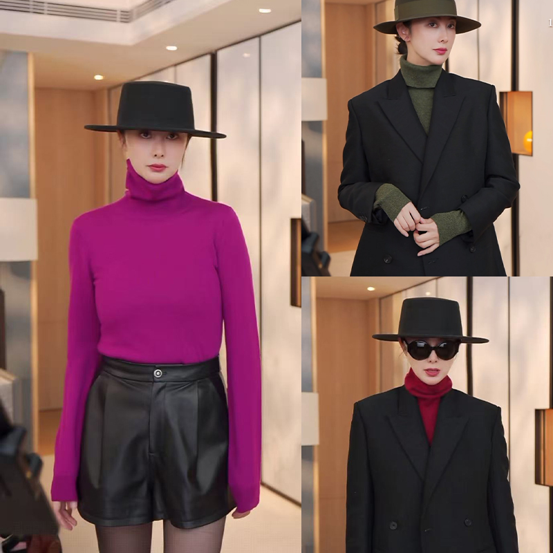 超细羊毛经典高领羊毛衫