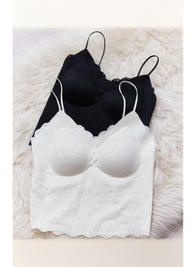 TRACY CHU米色/黑色提花一体式大胸显小外穿打底女士百搭舒适美背