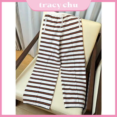 条纹显瘦卫裤春季新款百搭舒适