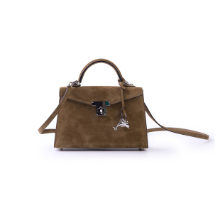 首饰袋 BONAUDO翻毛小牛皮羊皮里咖绿色收藏家海豚小号 TRACYCHU