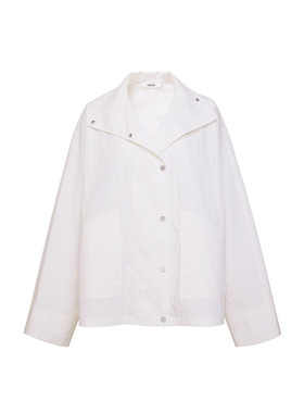 TRACYCHU白色极简气质宽松短风衣百搭时尚款老钱风松弛感冬季新品