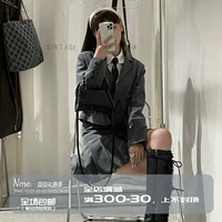 Костюм, юбка в складку, модный жилет, элегантная униформа, комплект, стиль JK (школьный стиль), 3 предмета