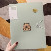 卡通资料册宝妈产检孕检报告单档案学生试卷文件便携式 绑扣收纳册