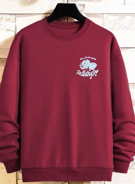 特大号本命年胖子加肥加大红色宽松套头500斤肥佬新年保暖卫衣