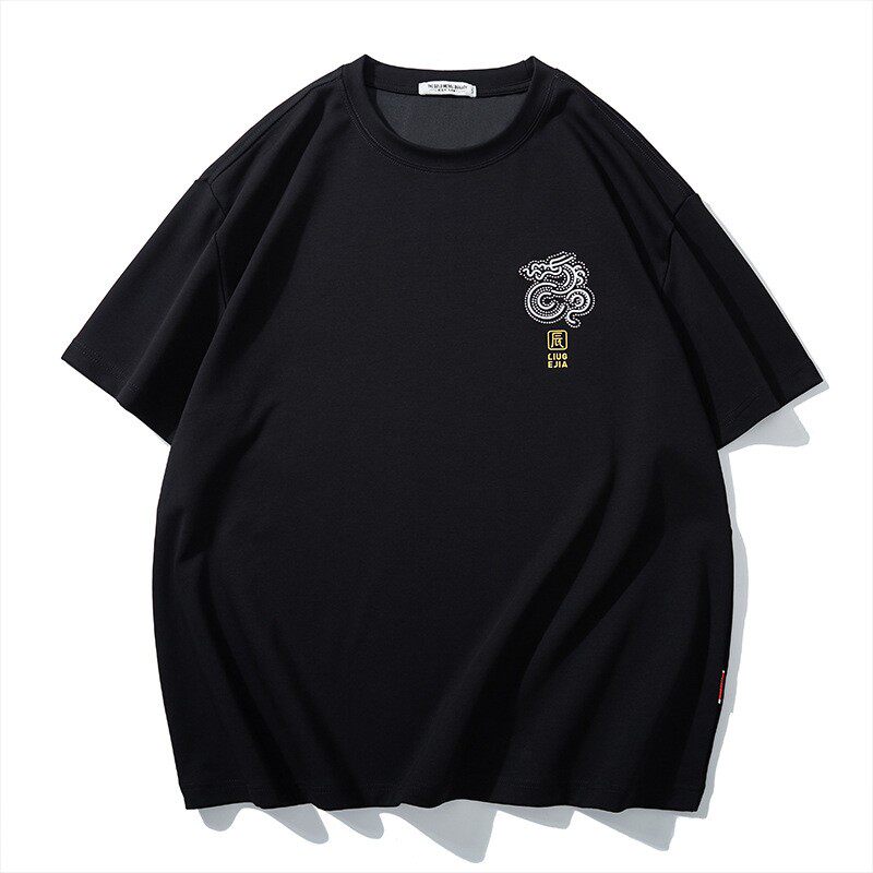 超特大码450斤加肥加大号胖子短袖T恤十二生肖刺绣运动体恤男春秋