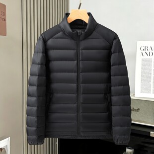 特大码男装轻薄羽绒服立领宽松加肥加大防风保暖羽绒服外套360斤