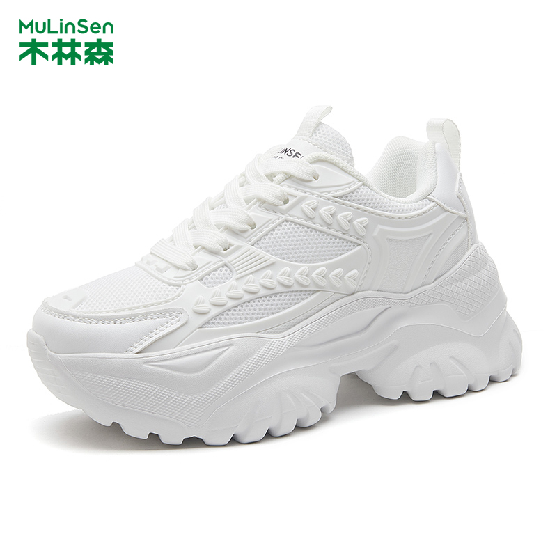 木林森女鞋厚底增高运动老爹鞋