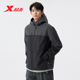 特步户外运动服男连帽风衣秋季 梭织防泼水防风男子保暖休闲外套 款