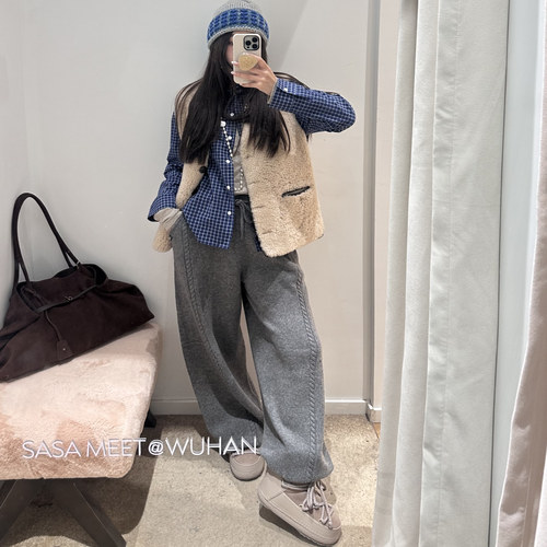 OIIORIRI官方授权 25AW秋冬新品 奶奶羊毛绞花针织裤 针织马甲