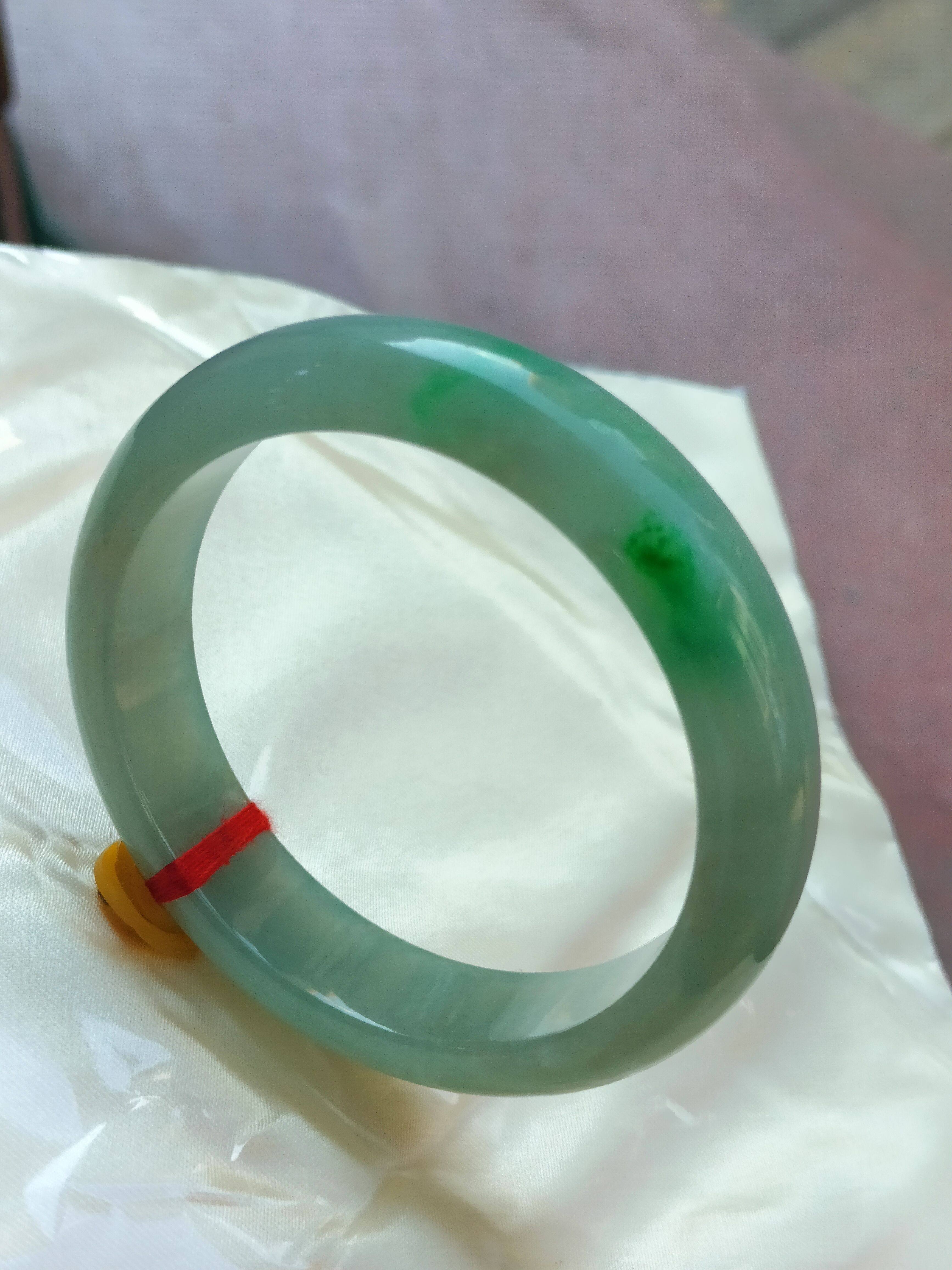 老坑冰正阳绿玉手镯56.2 正品送权威证书22r